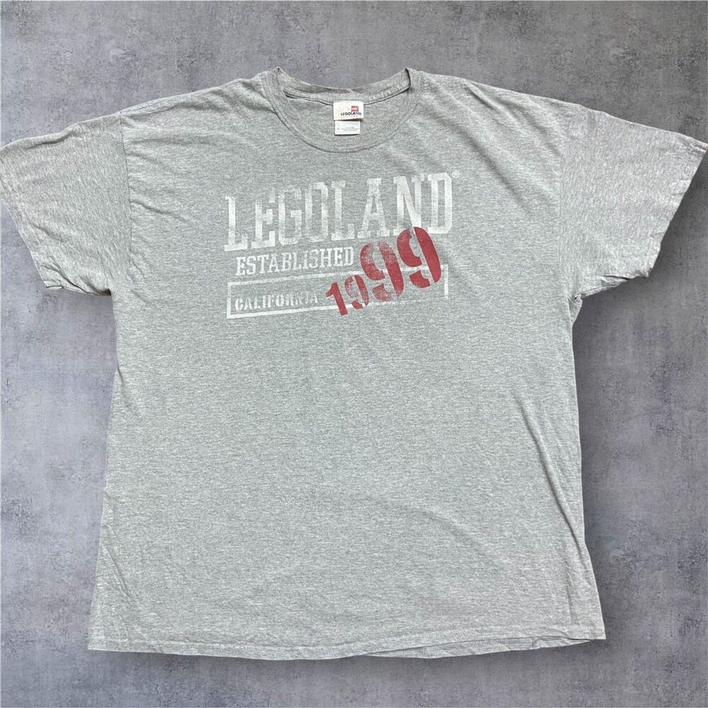 Legoland California Vintage 1999 Collegiate Logo Grey T-Shirt Men's Size XL